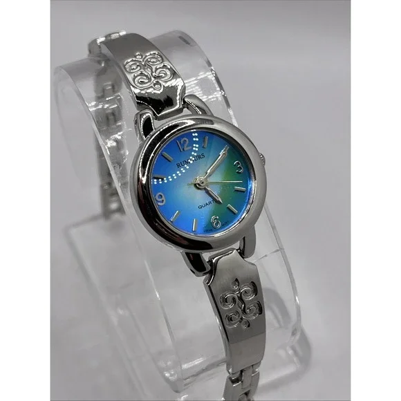 Rumours Women's Quartz Watch Blue/Green Dial Silver Band- New Battery w/ Box - Picture 1 of 10